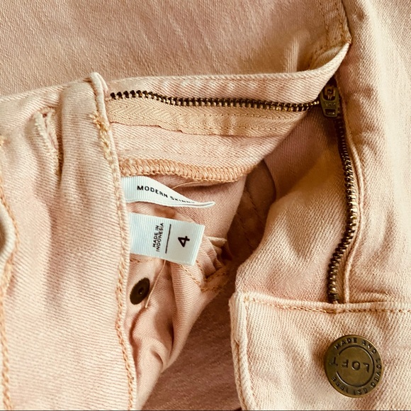 Loft Mid-Rise Slim Pocket Skinny Jeans In Pink - Picture 4 of 4